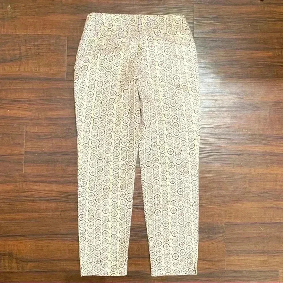 Loft beige patterned Marisa cropped pants - Picture 4 of 6